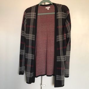 Croft & Barrow Checkered Open Cardigan